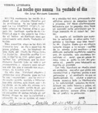 La noche que nunca ha gestado el día La noche que nunca ha gestado el día