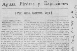 "Aguas, piedras y expiaciones" "Aguas, piedras y expiaciones"