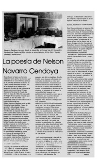 La poesía de Nelson Navarro Cendoya La poesía de Nelson Navarro Cendoya