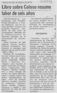 Libro sobre Coloso resume labor de seis años Libro sobre Coloso resume labor de seis años