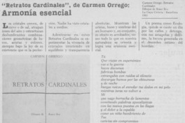 "Retratos cardinales", de Carmen Orrego, Armonía esencial "Retratos cardinales", de Carmen Orrego, Armonía esencial