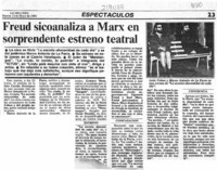Freud sicoanaliza a Marx en sorprendente estreno teatral Freud sicoanaliza a Marx en sorprendente estreno teatral