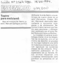 Teatro para escolares. Teatro para escolares.