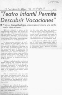 "Teatro infantil permite descubrir vocaciones". "Teatro infantil permite descubrir vocaciones".