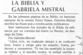 La biblia y Gabriela Mistral La biblia y Gabriela Mistral