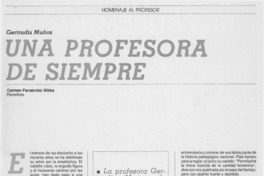 Una profesora de siempre Una profesora de siempre