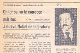 Chilenos no le conocen méritos a nuevo Nobel de Literatura Chilenos no le conocen méritos a nuevo Nobel de Literatura
