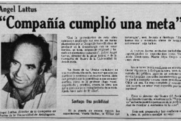 Compañía cumplió una meta". Compañía cumplió una meta".