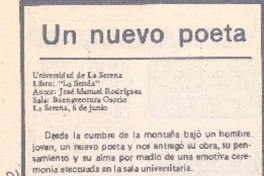 Un nuevo poeta Un nuevo poeta