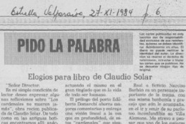 Elogios para libro de Claudio Solar Elogios para libro de Claudio Solar