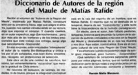 Diccionario de autores de la Región del Maule de Matías Rafide Diccionario de autores de la Región del Maule de Matías Rafide