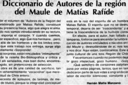 Diccionario de autores de la Región del Maule de Matías Rafide Diccionario de autores de la Región del Maule de Matías Rafide