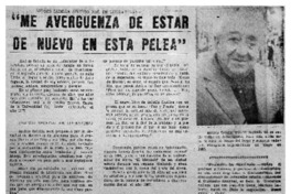 "Me avergüenza de estar de nuevo en esta pelea". "Me avergüenza de estar de nuevo en esta pelea".
