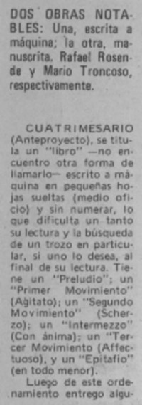 Cuatrimesario. Cuatrimesario.