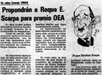 Propondrán a Roque E. Scarpa para premio OEA. Propondrán a Roque E. Scarpa para premio OEA.