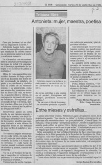 Antonieta, mujer, maestra, poetisa Antonieta, mujer, maestra, poetisa
