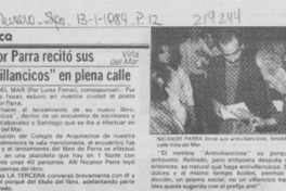 Nicanor Parra recitó sus "Antivillancicos" en plena calle Nicanor Parra recitó sus "Antivillancicos" en plena calle