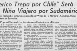 "Perico trepa por Chile" será un niño viajero por Sudamérica. "Perico trepa por Chile" será un niño viajero por Sudamérica.