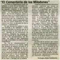 "El cementerio de los milodones" "El cementerio de los milodones"