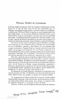 Premio Nobel de Literatura. Premio Nobel de Literatura.