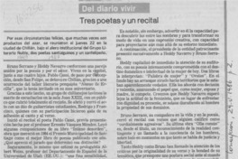 Tres poetas y un recital Tres poetas y un recital