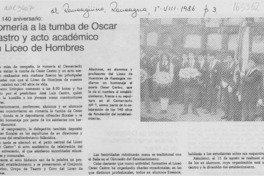 Romería a la tumba de Oscar Castro y acto académico en Liceo de Hombres Romería a la tumba de Oscar Castro y acto académico en Liceo de Hombres