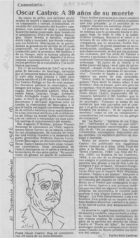 Óscar Castro, a 39 años de su muerte Óscar Castro, a 39 años de su muerte
