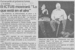 El ICTUS mostrará "Lo que está en el aire" El ICTUS mostrará "Lo que está en el aire"