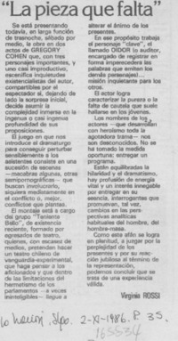 "La pieza que falta" "La pieza que falta"