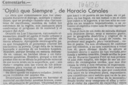 "Ojalá que siempre", de Horacio Canales "Ojalá que siempre", de Horacio Canales