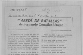 "Arbol de batallas" de Fernando González Urízar "Arbol de batallas" de Fernando González Urízar