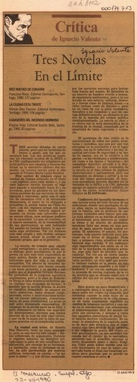 Tres novelas en el límite Tres novelas en el límite