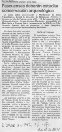 Pascuenses deberán estudiar conservación arqueológica. Pascuenses deberán estudiar conservación arqueológica.