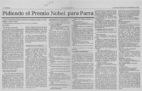 Pidiendo el Premio Nobel para Parra Pidiendo el Premio Nobel para Parra