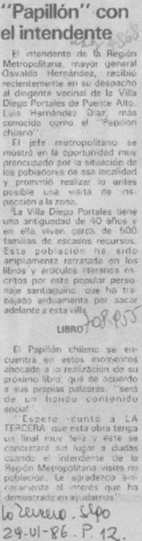 Papillón con el intendente. Papillón con el intendente.