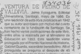 Ventura de Pedro de Valdivia. Ventura de Pedro de Valdivia.