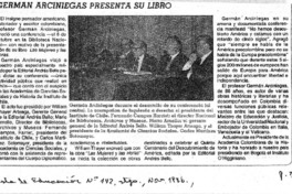 Germán Arciniegas presenta su libro. Germán Arciniegas presenta su libro.