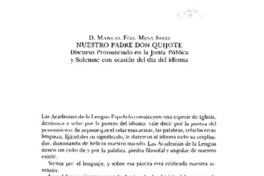 Nuestro padre Don Quijote Nuestro padre Don Quijote