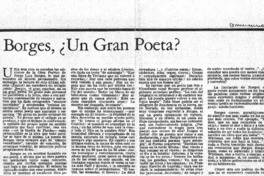 Borges, ¿Un gran poeta? Borges, ¿Un gran poeta?