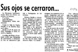 Sus ojos se cerraron... Sus ojos se cerraron...
