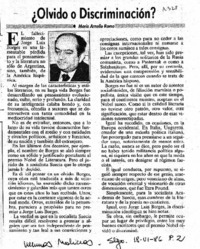 ¿Olvido o discriminación" ¿Olvido o discriminación"