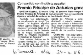 Premio Príncipe de Asturias gana Vargas Llosa. Premio Príncipe de Asturias gana Vargas Llosa.