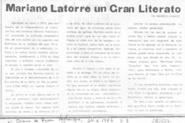 Mariano Latorre un gran literario Mariano Latorre un gran literario