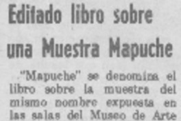 Editado libro sobre una muestra mapuche Editado libro sobre una muestra mapuche