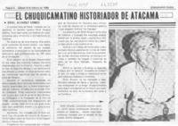 El Chuquicamatino historiador de Atacama El Chuquicamatino historiador de Atacama