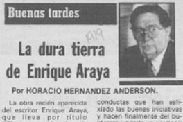 La dura tierra de Enrique Araya La dura tierra de Enrique Araya