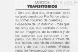 Miedos transitorios Miedos transitorios