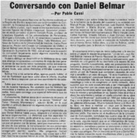 Conversando con Daniel Belmar Conversando con Daniel Belmar