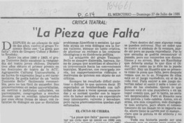 "La pieza que falta" "La pieza que falta"