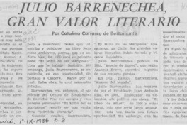 Julio Barrenechea, gran valor literario Julio Barrenechea, gran valor literario